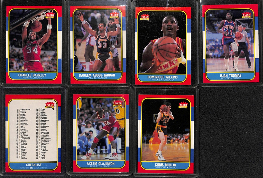 Mostly Pack-Fresh 1986-87 Fleer Basketball Complete Set (Missing #57 Jordan and Stickers) - 131 of 132 Cards